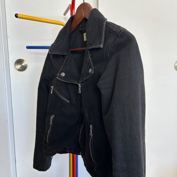 Gap Black Denim Moto Jacket - Picture 4 of 5